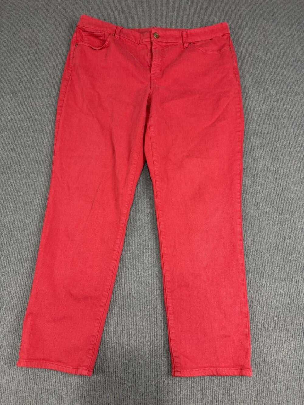 Chicos Womens The So Slimming Girlfriend Ankle Pants Red Size 2.5